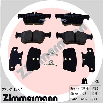 Brake Pad Set, disc brake - 22231.145.1 ZIMMERMANN