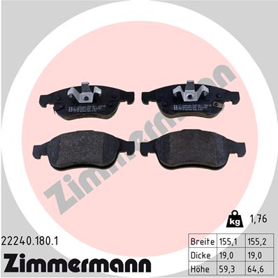 Kit pastiglie freno, Freno a disco - 22240.180.1 ZIMMERMANN
