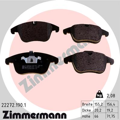 Brake Pad Set, disc brake - 22272.190.1 ZIMMERMANN