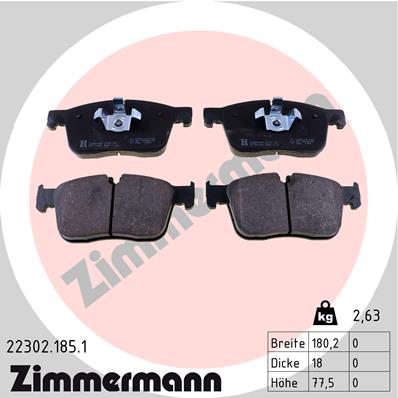 Brake Pad Set, disc brake - 22302.185.1 ZIMMERMANN