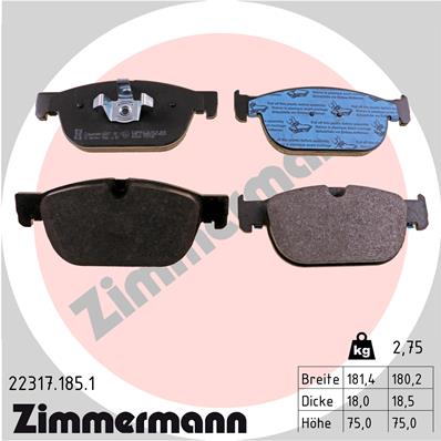 Brake Pad Set, disc brake - 22317.185.1 ZIMMERMANN