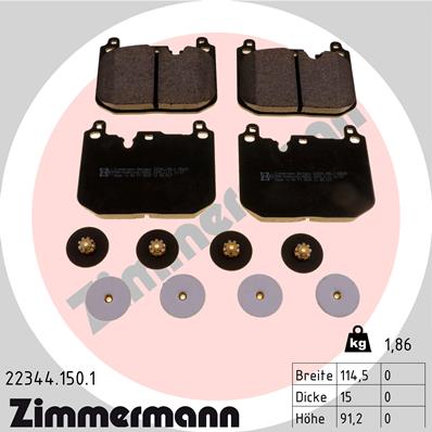 Kit pastiglie freno, Freno a disco - 22344.150.1 ZIMMERMANN