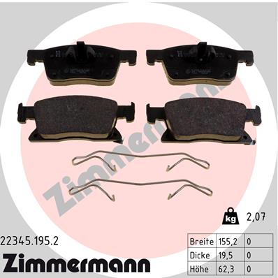 Brake Pad Set, disc brake - 22345.195.2 ZIMMERMANN