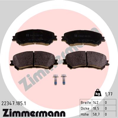 Brake Pad Set, disc brake - 22347.185.1 ZIMMERMANN
