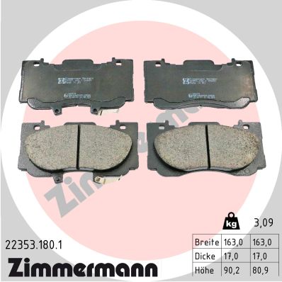 Brake Pad Set, disc brake - 22353.180.1 ZIMMERMANN