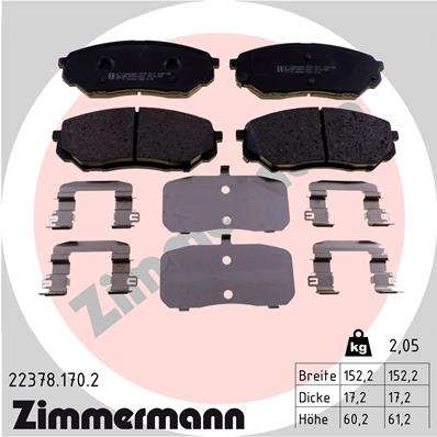 Brake Pad Set, disc brake - 22378.170.2 ZIMMERMANN