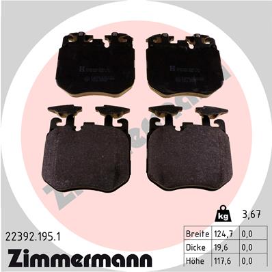 Brake Pad Set, disc brake - 22392.195.1 ZIMMERMANN