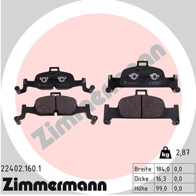 Kit pastiglie freno, Freno a disco - 22402.160.1 ZIMMERMANN