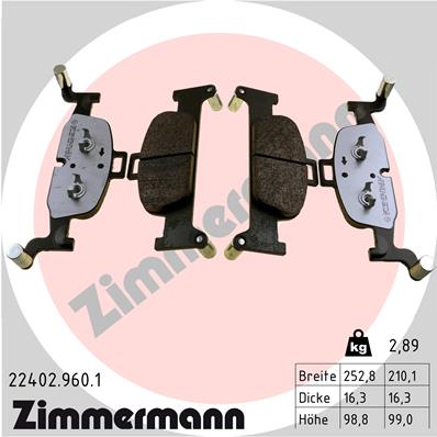 Kit pastiglie freno, Freno a disco - 22402.960.1 ZIMMERMANN