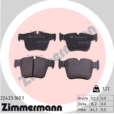 Brake Pad Set, disc brake - 22423.160.1 ZIMMERMANN
