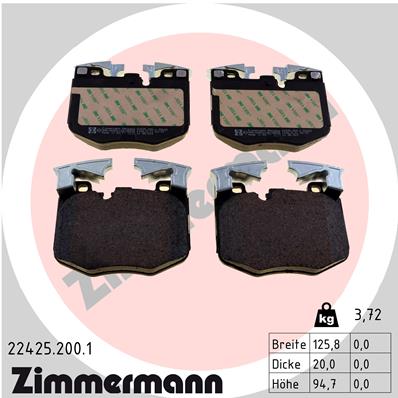 Kit pastiglie freno, Freno a disco - 22425.200.1 ZIMMERMANN