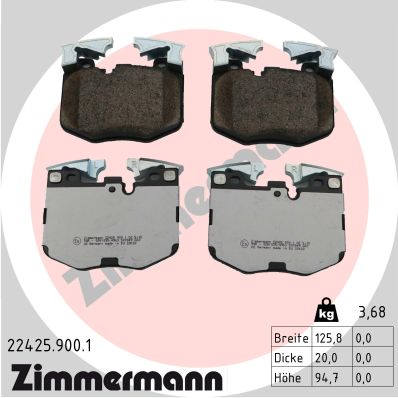 Kit pastiglie freno, Freno a disco - 22425.900.1 ZIMMERMANN
