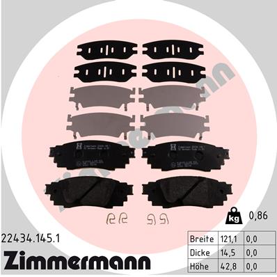 Brake Pad Set, disc brake - 22434.145.1 ZIMMERMANN
