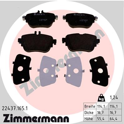 Brake Pad Set, disc brake - 22437.165.1 ZIMMERMANN