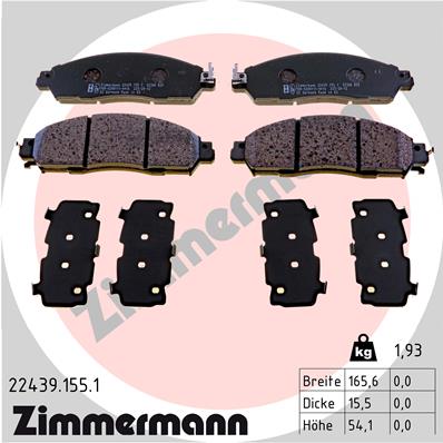 Brake Pad Set, disc brake - 22439.155.1 ZIMMERMANN