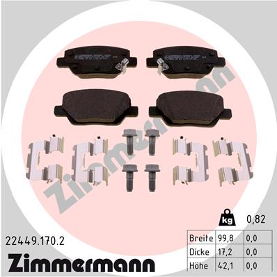 Kit pastiglie freno, Freno a disco - 22449.170.2 ZIMMERMANN