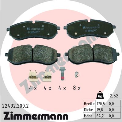 Brake Pad Set, disc brake - 22492.200.2 ZIMMERMANN