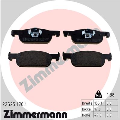 Brake Pad Set, disc brake - 22525.170.1 ZIMMERMANN