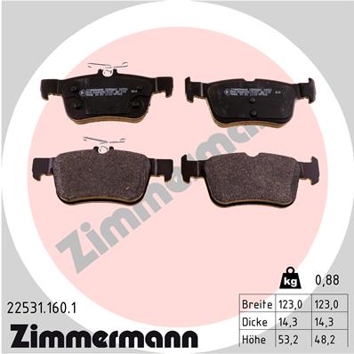 Brake Pad Set, disc brake - 22531.160.1 ZIMMERMANN