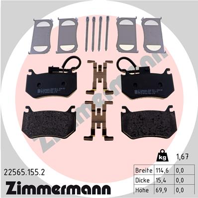 Kit pastiglie freno, Freno a disco - 22565.155.2 ZIMMERMANN