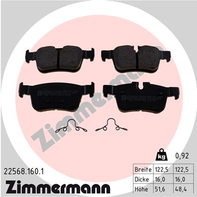 Brake Pad Set, disc brake - 22568.160.1 ZIMMERMANN