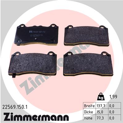 Brake Pad Set, disc brake - 22569.150.1 ZIMMERMANN