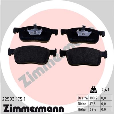 Kit pastiglie freno, Freno a disco - 22593.175.1 ZIMMERMANN