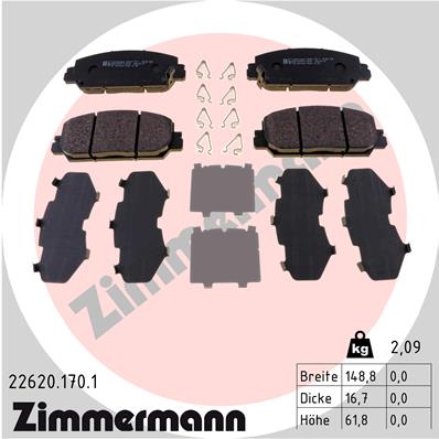Kit pastiglie freno, Freno a disco - 22620.170.1 ZIMMERMANN