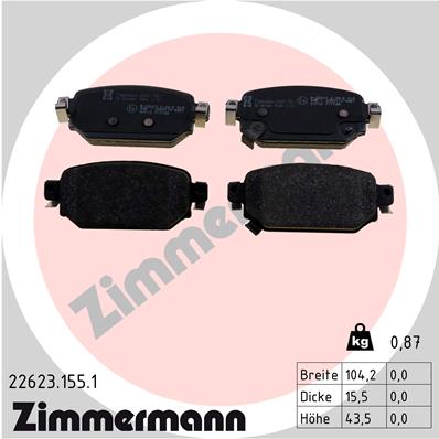 Brake Pad Set, disc brake - 22623.155.1 ZIMMERMANN