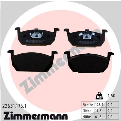Kit pastiglie freno, Freno a disco - 22631.175.1 ZIMMERMANN