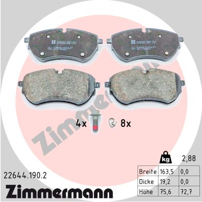 Kit pastiglie freno, Freno a disco - 22644.190.2 ZIMMERMANN