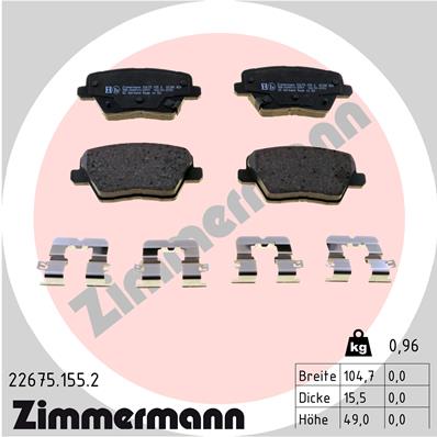 Kit pastiglie freno, Freno a disco - 22675.155.2 ZIMMERMANN