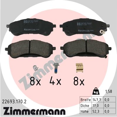Brake Pad Set, disc brake - 22693.170.2 ZIMMERMANN