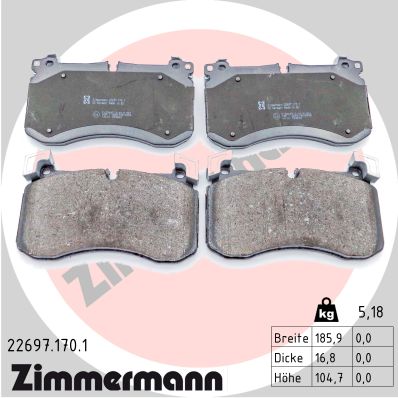 Brake Pad Set, disc brake - 22697.170.1 ZIMMERMANN