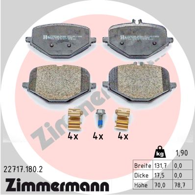 Kit pastiglie freno, Freno a disco - 22717.180.2 ZIMMERMANN