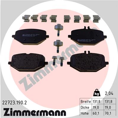 Brake Pad Set, disc brake - 22723.190.2 ZIMMERMANN