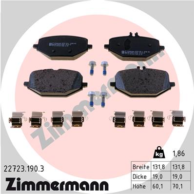 Brake Pad Set, disc brake - 22723.190.3 ZIMMERMANN