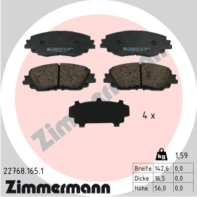Kit pastiglie freno, Freno a disco - 22768.165.1 ZIMMERMANN