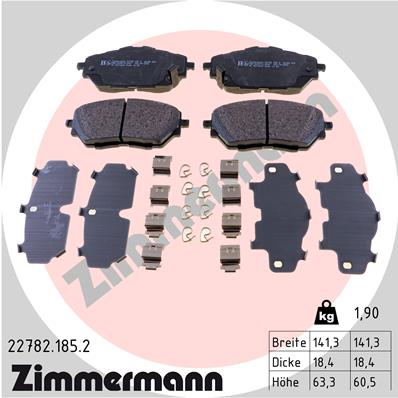 Brake Pad Set, disc brake - 22782.185.2 ZIMMERMANN