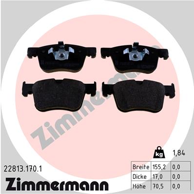 Brake Pad Set, disc brake - 22813.170.1 ZIMMERMANN