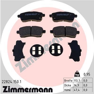 Kit pastiglie freno, Freno a disco - 22824.150.1 ZIMMERMANN