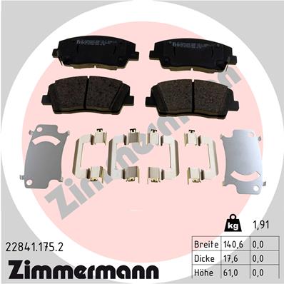 Brake Pad Set, disc brake - 22841.175.2 ZIMMERMANN