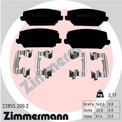 Brake Pad Set, disc brake - 22855.200.2 ZIMMERMANN