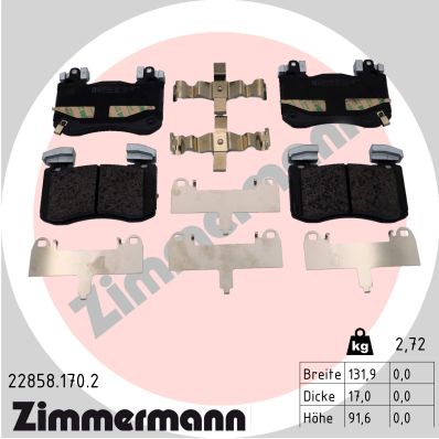 Kit pastiglie freno, Freno a disco - 22858.170.2 ZIMMERMANN