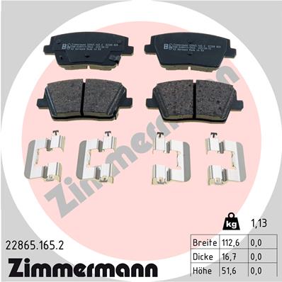 Brake Pad Set, disc brake - 22865.165.2 ZIMMERMANN