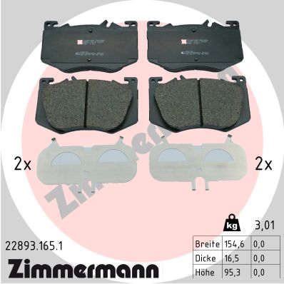Kit pastiglie freno, Freno a disco - 22893.165.1 ZIMMERMANN