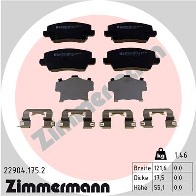 Brake Pad Set, disc brake - 22904.175.2 ZIMMERMANN