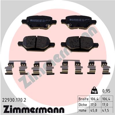 Brake Pad Set, disc brake - 22930.170.2 ZIMMERMANN