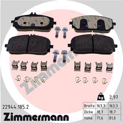 Kit pastiglie freno, Freno a disco - 22944.185.2 ZIMMERMANN