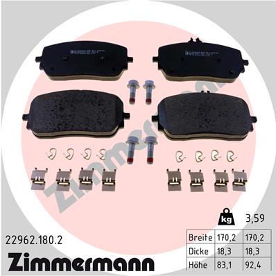 Brake Pad Set, disc brake - 22962.180.2 ZIMMERMANN